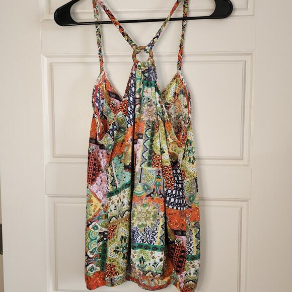 Whimsical Boho-Chic Top Juniors Sz XL (15-17) Beaded Free Spirits Patchwork - Picture 4 of 16